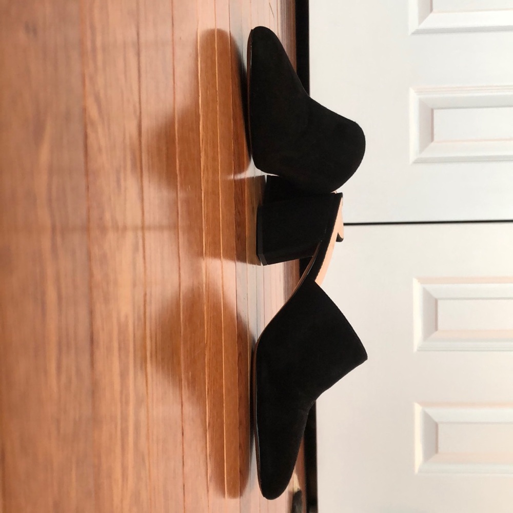Jcrew black suede mules size 8.5
